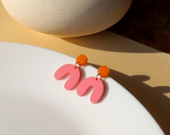 Petites boucles d’oreilles arc arc fraise jaune orange