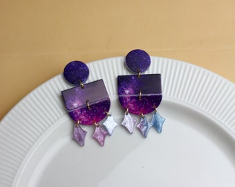 Cosmic Glitter Statement Earrings