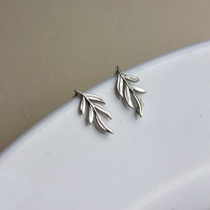 Small Silver Branch Studs image 2