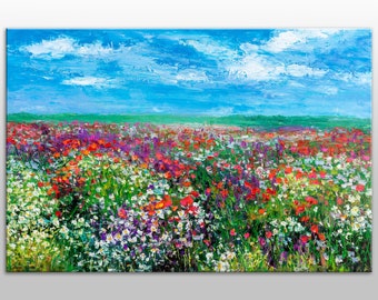 Oil Painting Landscape Spring Flowers, Bring the Beauty of the Outdoors Indoors with an Original Oil Painting by George Miller