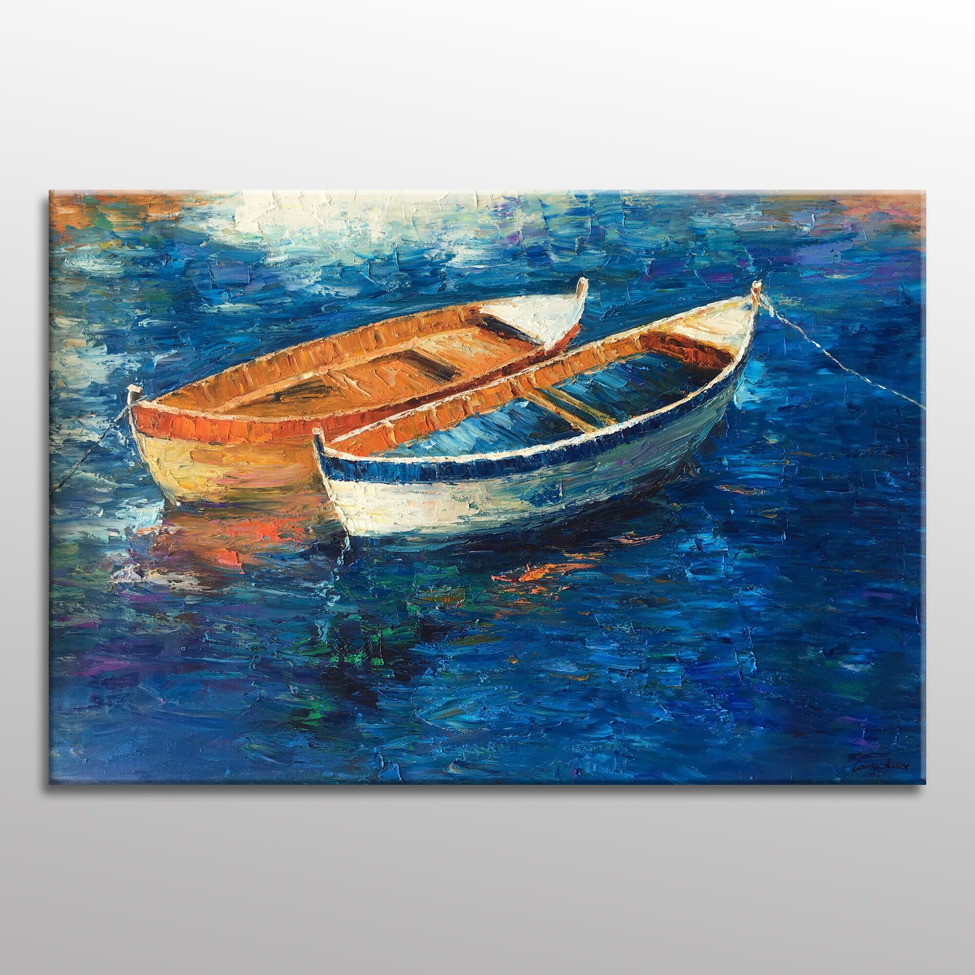Oil Painting Original Painting Fishing Boat Seascape Etsy