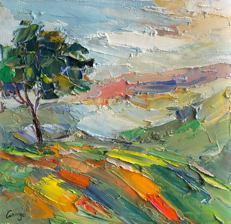 Landscape Oil Painting Wall Hanging Living Room Wall Art Etsy