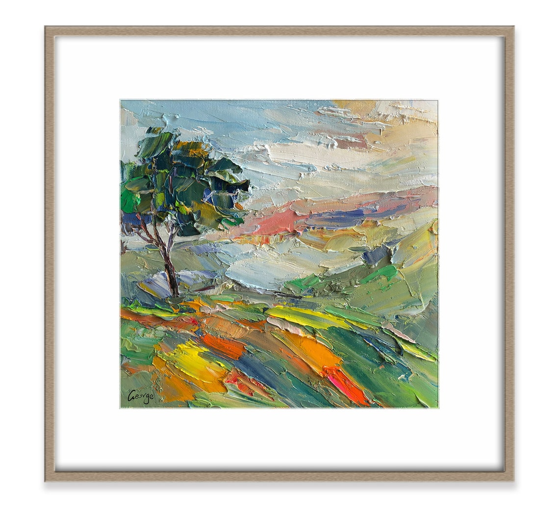 Landscape Oil Painting Wall Hanging Living Room Wall Art Etsy