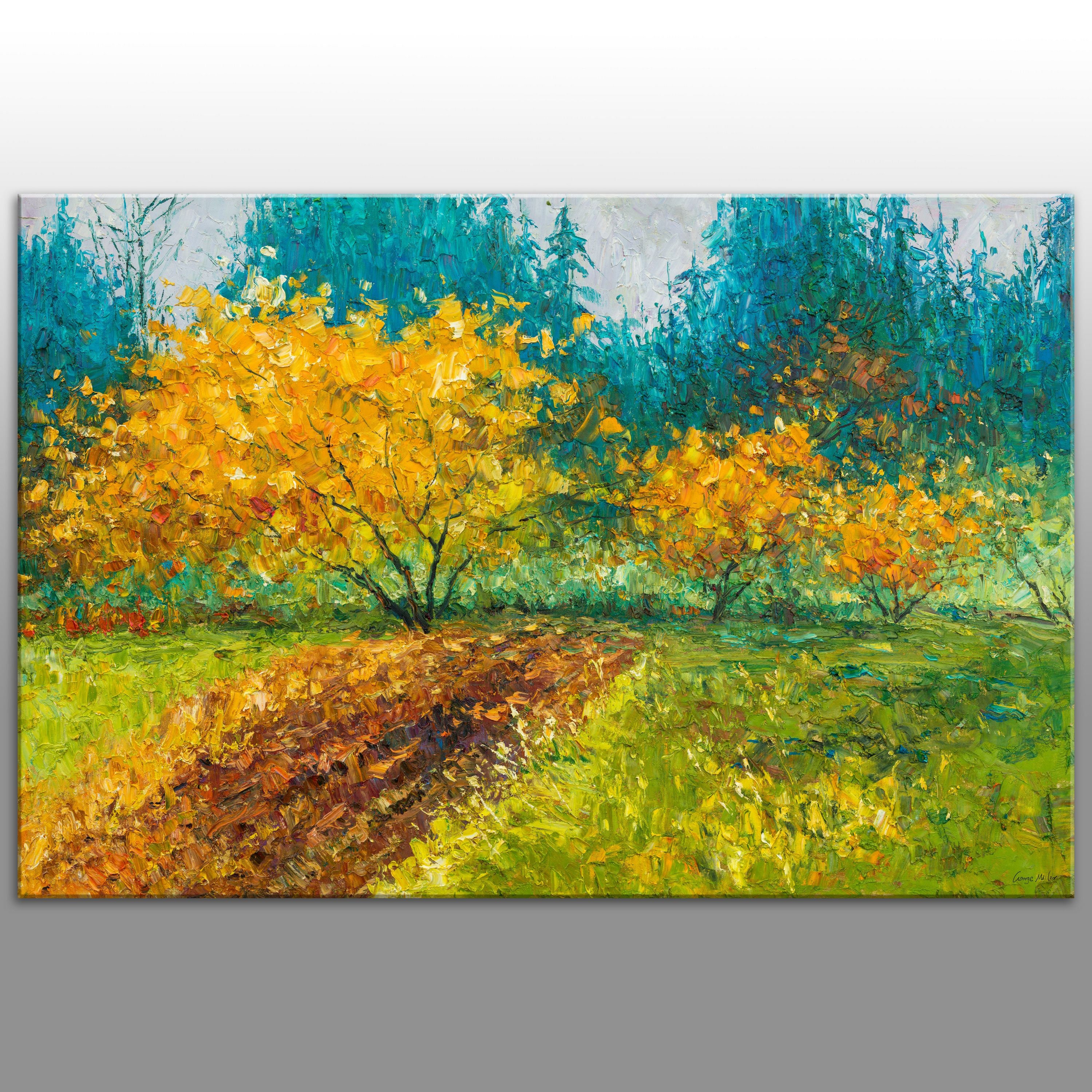 Large Original Oil Painting | Spring Forest 32x48 Inches