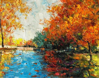 Autumn Landscape Oil Painting, Kitchen Wall Art, Canvas Painting, Canv –  georgemillerart