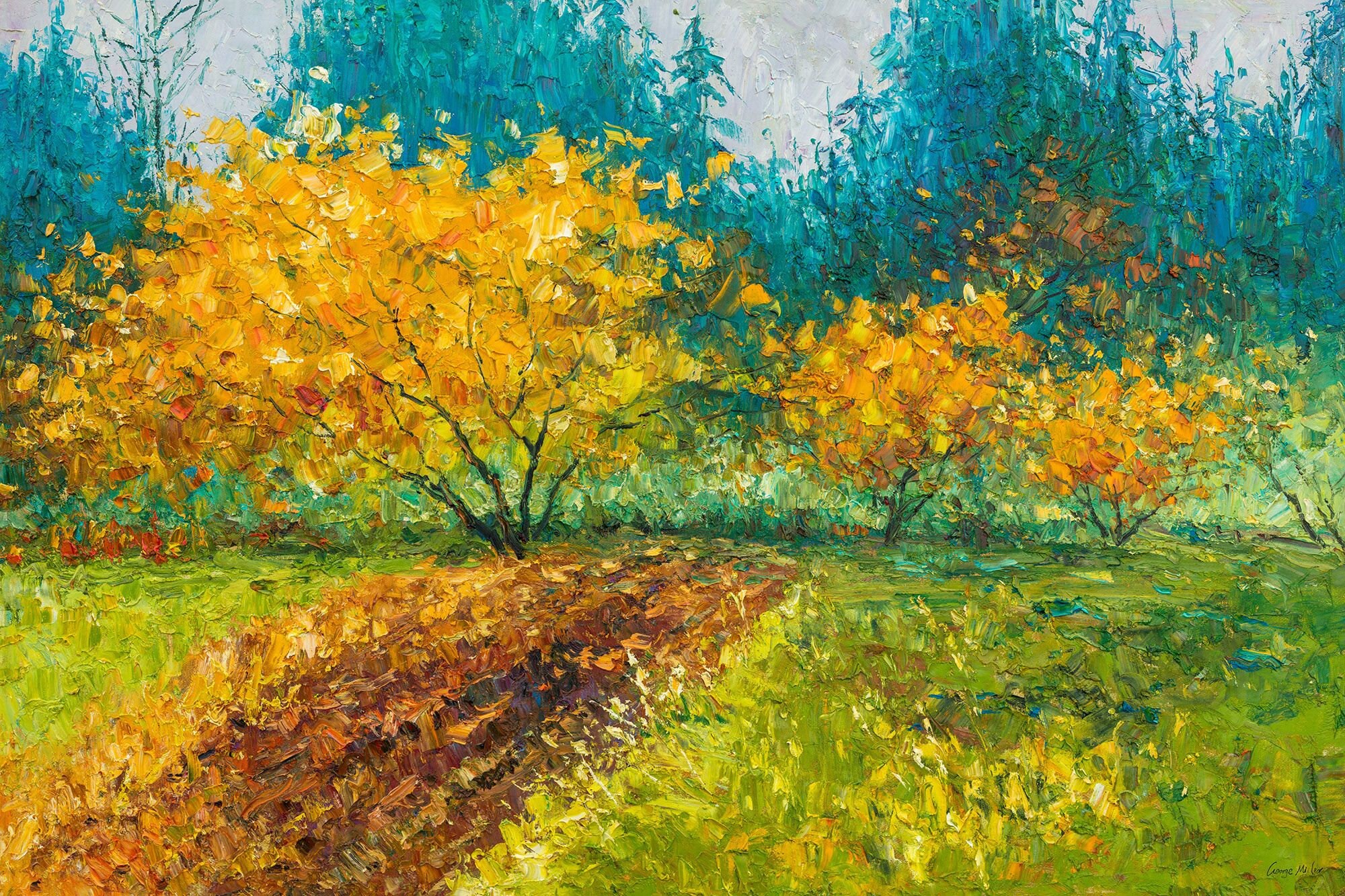 Large Original Oil Painting | Spring Forest 32x48 Inches
