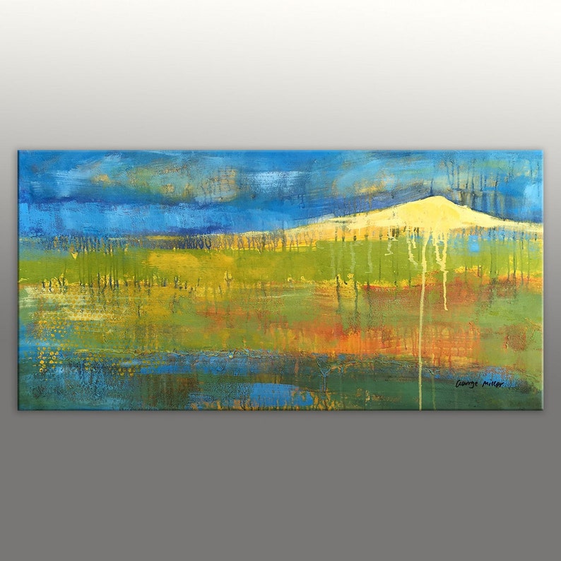 Rustic Living Room Decor Large Canvas Painting Abstract Landscape Art Contemporary