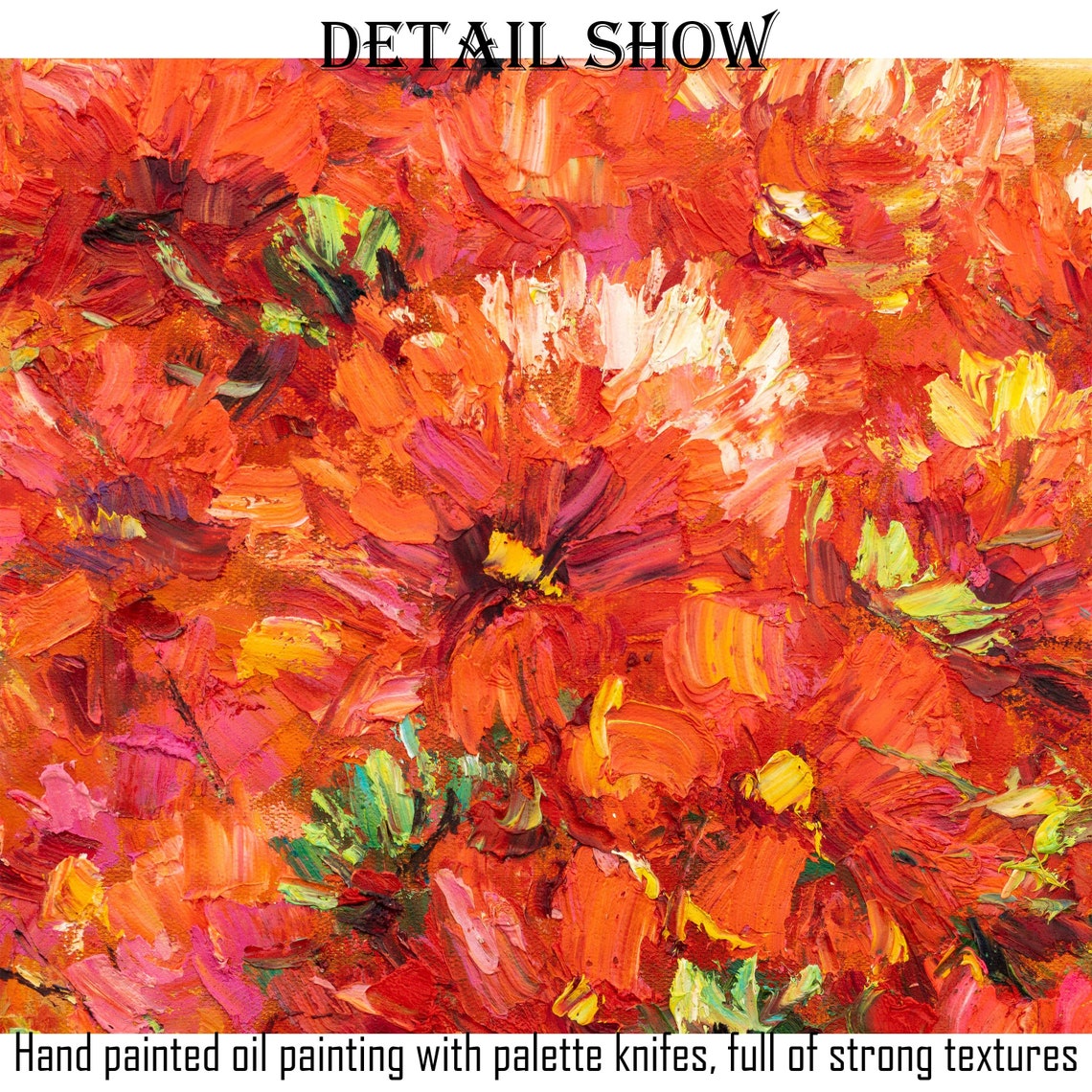 Floral Oil Painting Wall Decor Contemporary Art Living Room Etsy