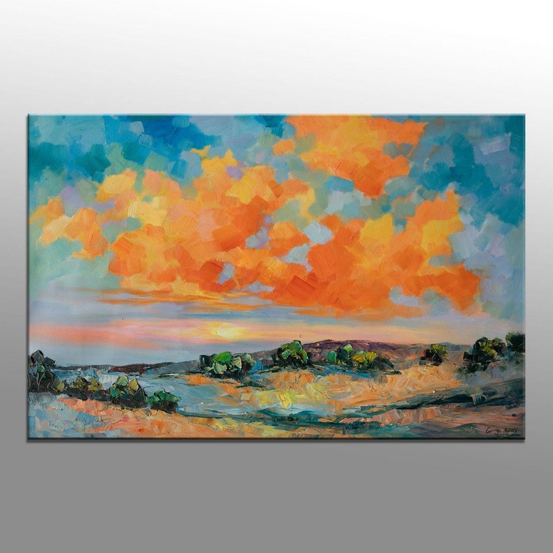 Abstract Painting Modern Art Rustic Wall Large Oil Living Room Canvas Original Landscape Paintings