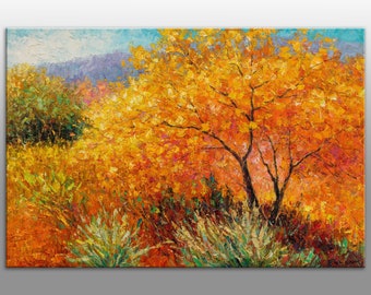 Brighten up your living or office space with this colorful and vibrant Impasto Oil Painting by George Miller - ready to hang and ship!