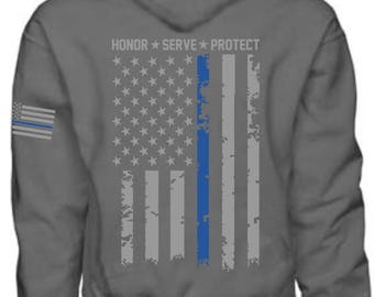 thin blue line hoodie under armour