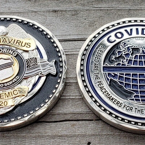 Retired 2020 Coronavirus Pandemic Challenge Coin- Police Shield- 1.75 " Coin 3D