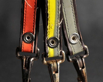 Actual Firefighter Bunker Scraps Key Loop- Black with Orange or Black with Yellow