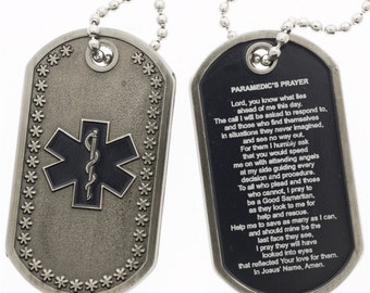 Paramedic Prayer Star Of Life Dog Tag SKU: DT051