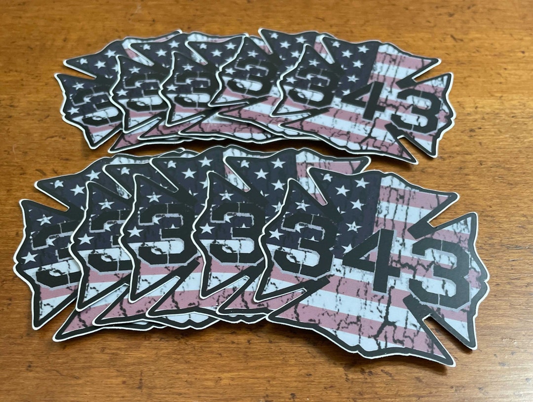 10 Pack: Black Helmet 343 USA Maltese Cross Vehicle or Truck Laminated ...