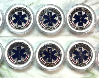 10 Pack Of Paramedic Prayer 1 3/4 Inch Challenge Coins With Cases To Share With Co Workers and Friends-Special Pricing for 10 Pack