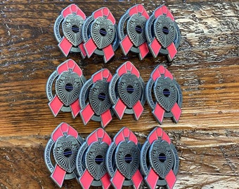 Final Inventory-Law Enforcement For the Cure Pink Ribbon Shield Lapel Pin - 12 PACK