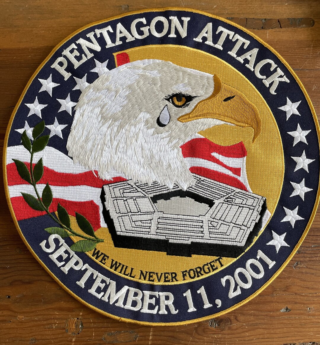 9-11 Pentagon Attack We Will Never Forget Embroidered Large Patch 12 ...