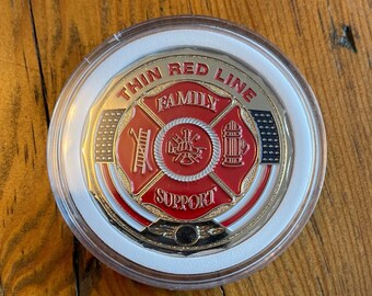 Thin Red Line Firefighter’s Prayer Family Support Challenge Coin