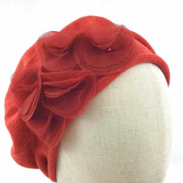 Mütze aus 100 % Baumwolle Farbe Henna Modell Tessa