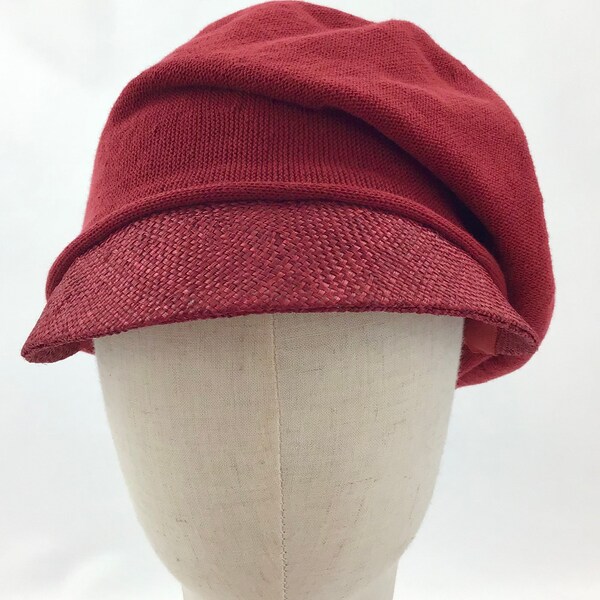 Mütze aus 100 % Baumwolle Farbe  Kirsch Modell Pia