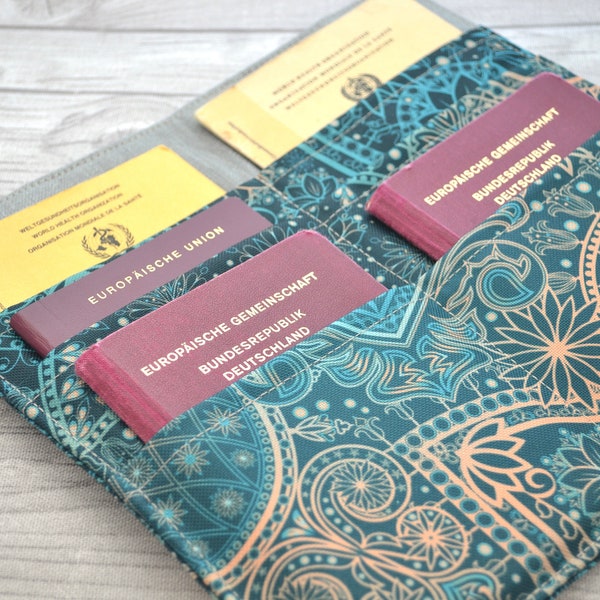 Travel case, vaccination certificate, passport, oriental