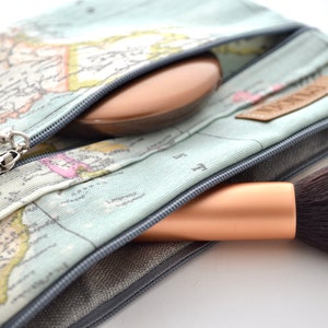 Tasche für E-Reader, Weltkartenmotiv, Kosmetiktasche, Reiseetui Bild 5