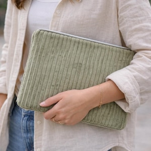 Cord Laptop Hülle 13 Zoll, verschiedene Farben, weiche Tablet Tasche, gepolstertes Notebook Sleeve, handgemacht, Geschenk für Sie