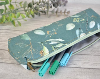 Pencil case, pencil case, eucalyptus print, various designs