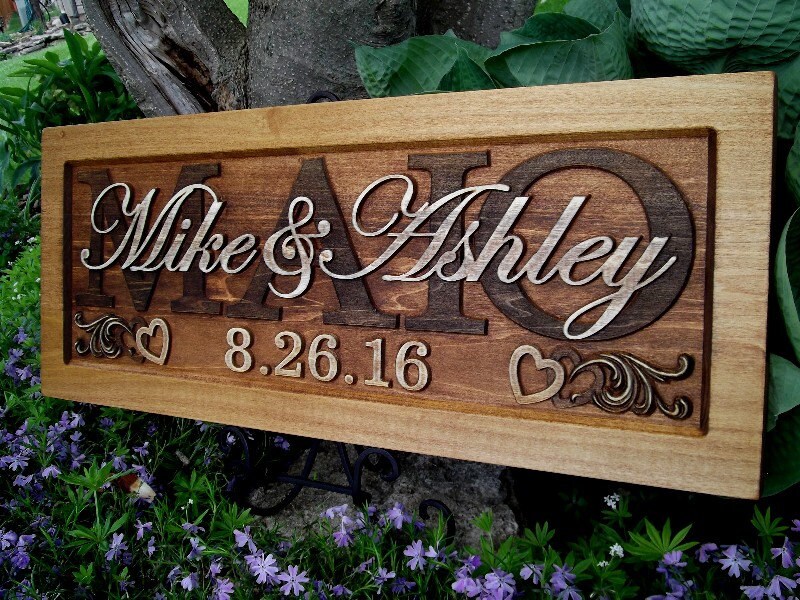 Rustic Wedding  gift Family Name Sign Last Name Numeric 