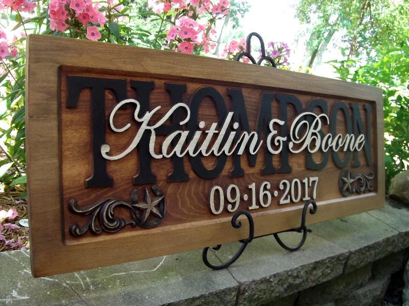 Rustic finish Stars and Horseshoes Anniversary gift Wedding gift