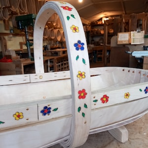 South Down Contemporary Garden Trug Poker Worked & Painted No.6