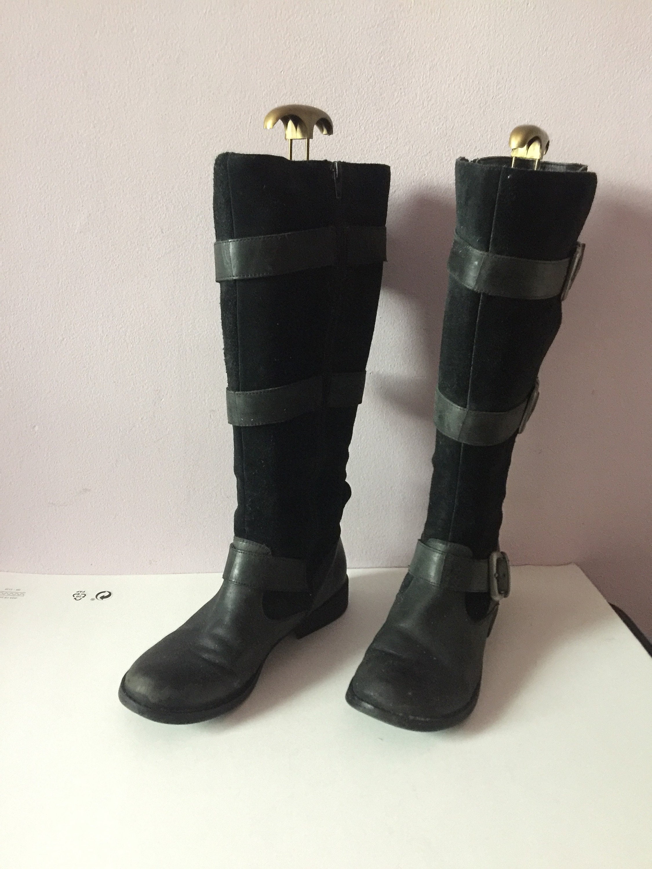 Medieval Renaissance Style Boots Knee Length Black Leather Etsy