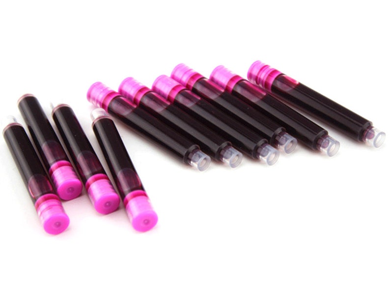Pack of 10 Fountain Pen Ink Cartridges. Different Colours Etsy