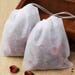 Pack of 20 White Empty Tea Bags With Drawstring. 7cm x 9cm. 