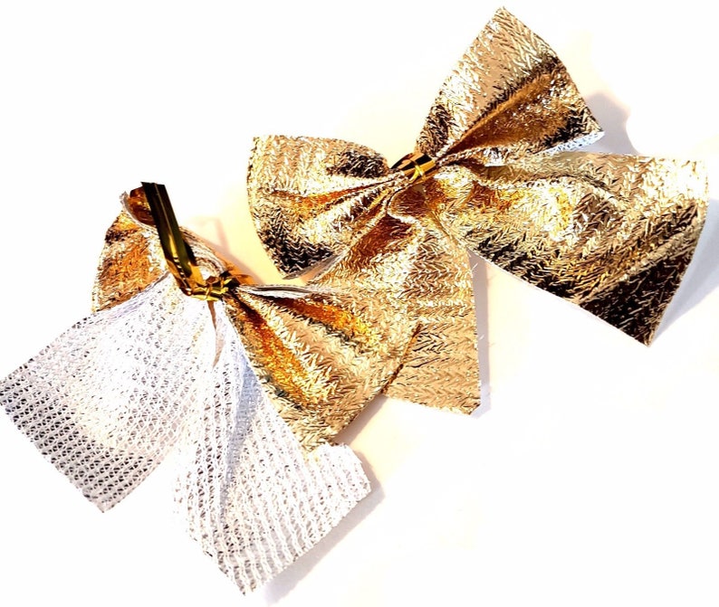 Pack of 10 Christmas Tree Ribbon Bow Appliques Different Etsy