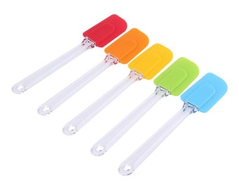 Silicone Heat Resistant Spatula. Different Candy Colours. Cake Baking Cooking Tool. Stirring and Mixing