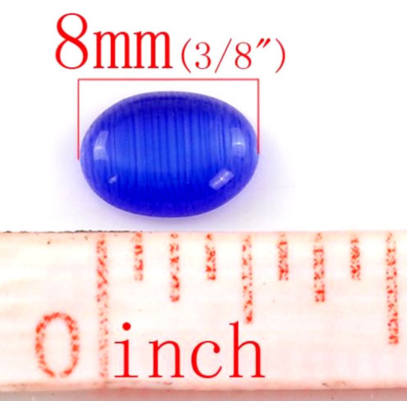 Pack of 200 Mini Oval Dome Assorted Cabochons 8mm x 5mm FlatBack Rhinestones