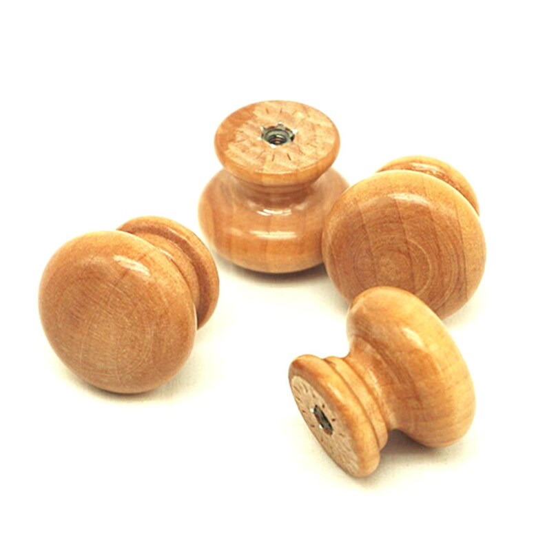 Pack of 10 Mini Brown Varnished Wood Mushroom Knobs. NO Etsy