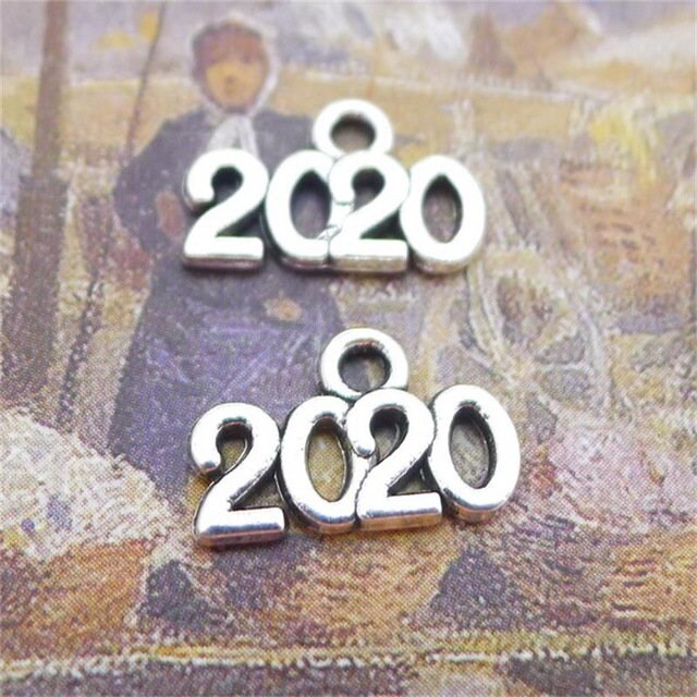 Pack of 20 Silver Number 2020 Charms Summer Olympics Pendants Pack of 20 Silver Number 2020 Charms Summer Olympics Pendants