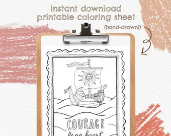 The Dawn Treader COLORING SHEET - Instant Download Printable Literary Coloring Sheet