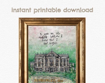 Pemberley - Stolz und Vorurteil - DIGITALER DOWNLOAD - Literarischer Kunstdruck