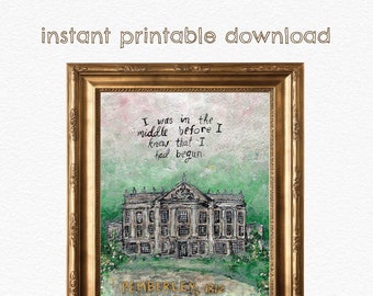 Pemberley - Pride and Prejudice - DIGITAL DOWNLOAD - Literary Art Print