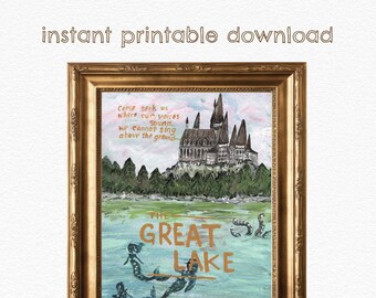 The Great Lake DIGITAL DOWNLOAD - Literary Art Print