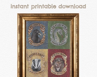 The Four Houses DIGITAL DOWNLOAD - Literary Art Print