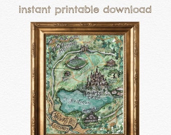 Map of the Castle Grounds DIGITAL DOWNLOAD - Literary Art Print