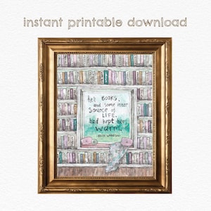 Her Books Kept Her Warm - Edith Wharton - DIGITAL DOWNLOAD - Literary Art Print