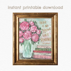 No Enjoyment Like Reading DIGITAL DOWNLOAD Literary Art Print Pride and Prejudice image 1