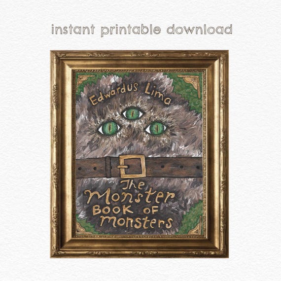 Monster Book of Monsters DIGITAL DOWNLOAD - Literary Art Print - Etsy Israel