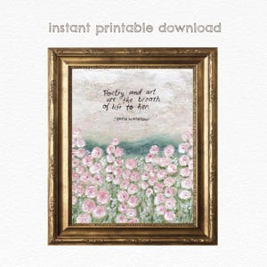 Poetry and Art (Edith Wharton Quote) DIGITAL DOWNLOAD - Literary Art Print - The Age of Innocence
